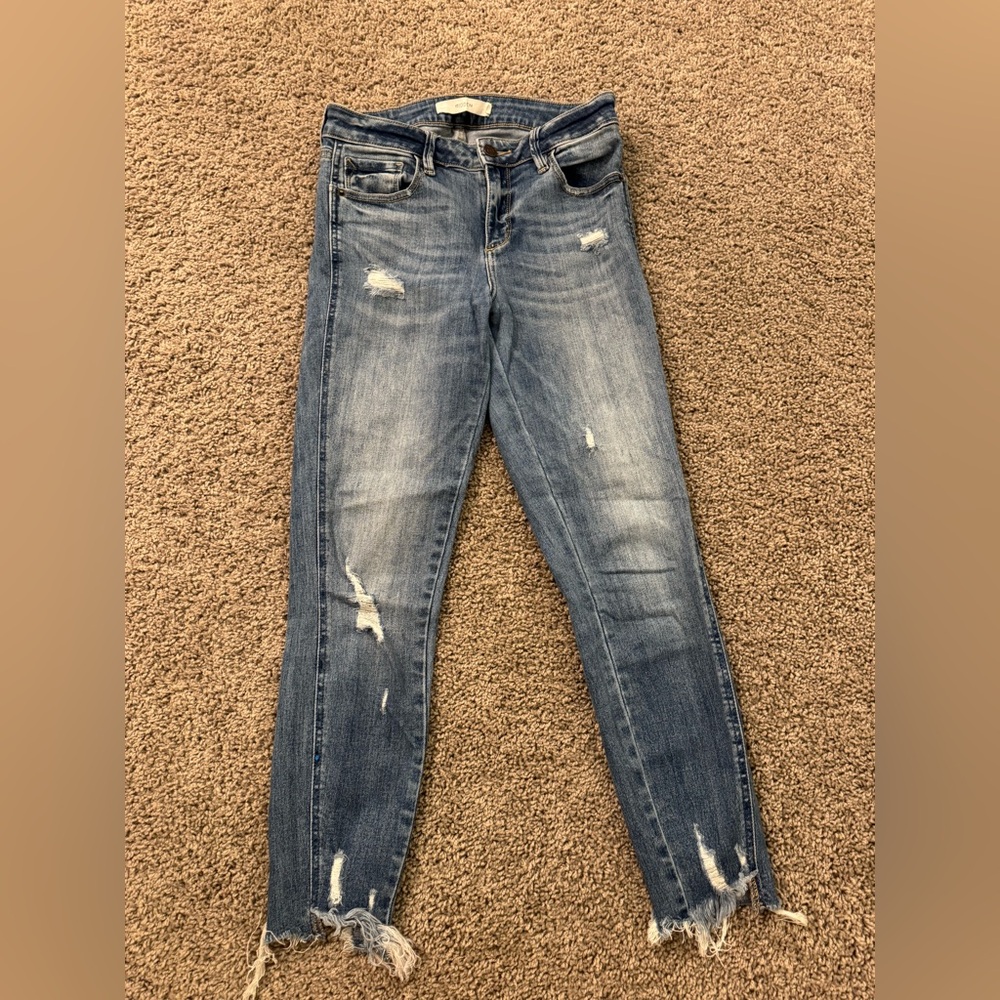 Classic Blue Distressed Hidden Women Jeans